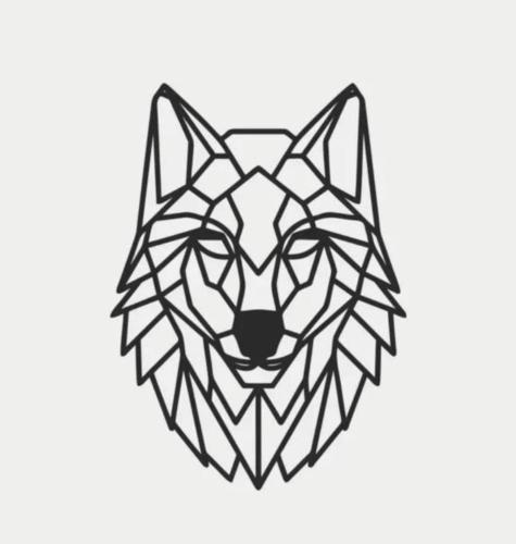a polygonal wolf head isolated on a white background at Hotels-Widok Rynek - Centrum &Parking -fak VAT in Kielce