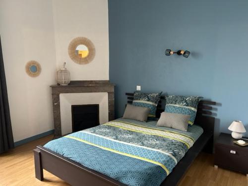 Postel nebo postele na pokoji v ubytování Auberge des Avalats