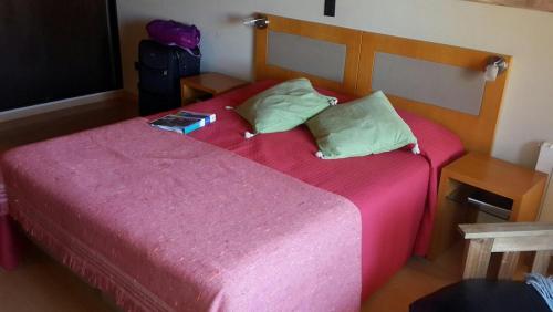 a bedroom with a large bed with a pink blanket at Massy TGV Appart Suite CITEA Affaires-Tourisme in Massy
