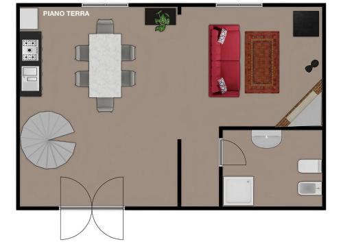 a floor plan of a small room with a room at Corte Fratini Appartamenti in Trevi