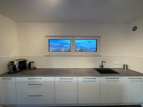 Dapur atau dapur kecil di Ferienhaus am Weinberg Krast