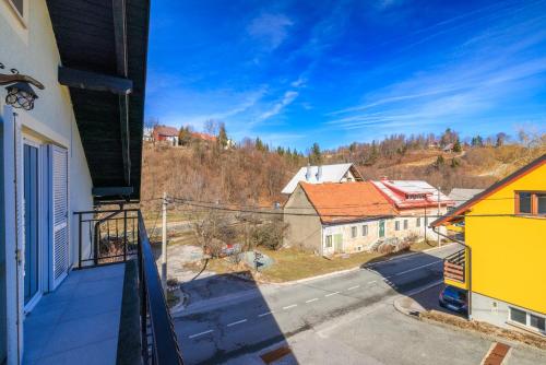 a view from the balcony of a house at Apartmani Anđelić- Fužine 1 in Fužine
