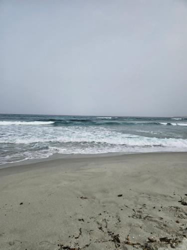 an empty beach with the ocean in the background at Sara Sole & Mare in Torpè