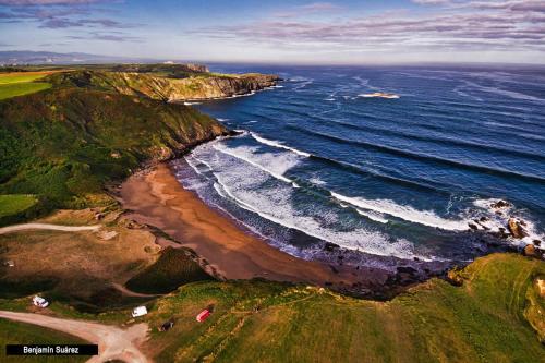 an aerial view of the ocean and a beach at Hotel Villanueva San Jorge de Heres in Villanueva