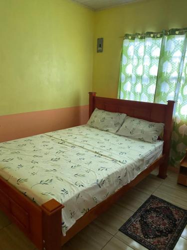 1 dormitorio con 1 cama en una habitación con ventana en Lusignan selfcontain apart two br and onebath, en Georgetown