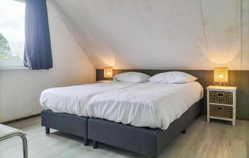 een slaapkamer met een groot bed met 2 kussens bij Stunning Home In Vlagtwedde With Kitchen in Vlagtwedde