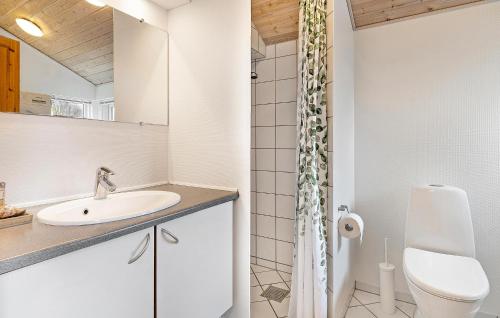 Kylpyhuone majoituspaikassa 3 Bedroom Pet Friendly Home In Juelsminde