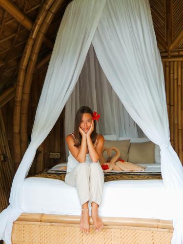 Katil atau katil-katil dalam bilik di Arcada Bali Bamboo House