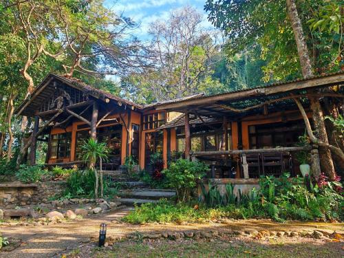 una casa en medio de un bosque en ธารทอง ลอดจ์ Tharnthong Lodge, en Ban Pang Champi