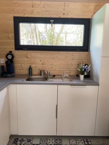 Dapur atau dapur kecil di Le chalet de Coheix
