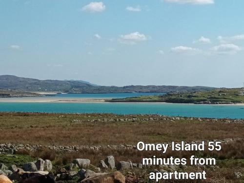 a view of a lake with the words wrong island minutes from apartment at Connemara Lake View Apartment in Camus Eighter