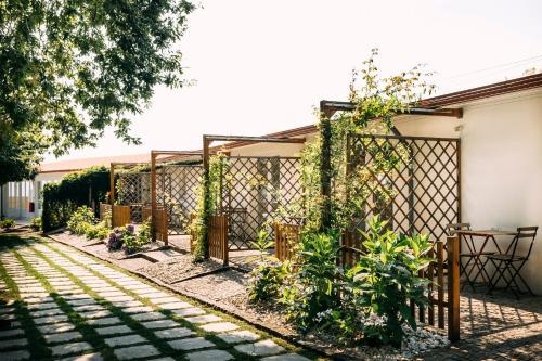 a garden with plants and a fence at Quinta Das Essências in Penafiel