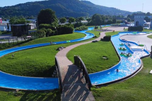 a view of a river in a park at Miabella House - 2 bedrooms and terrace in Brežice