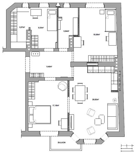План на етажите на Apartament Górny Sopot - salon i 3 sypialnie