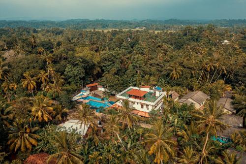 an aerial view of a house in the jungle at Villa Talpe in Talpe