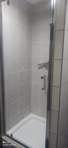 une salle de bain avec douche, baignoire et toilettes dans l'établissement Chez ANNE-SOPHIE, à Villeurbanne
