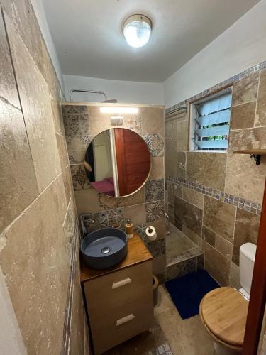 Salle de bains dans l'établissement Case papangue