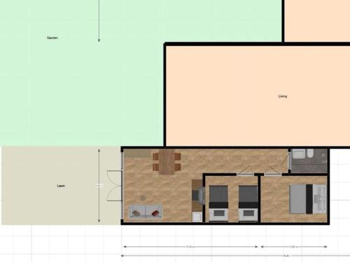 a drawing of a floor plan of a house at Holiday home LEUK Comfortable Vacation Home in Callantsoog