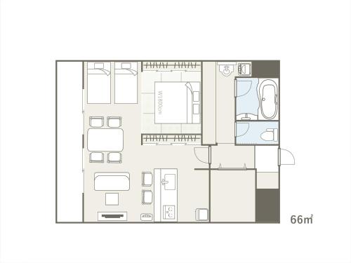 a floor plan of a house at Residence Hotel Takayama Station in Takayama