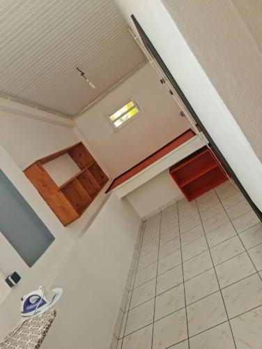 an overhead view of a bathroom with a toilet at Paradis Spiritain in Saint Esprit