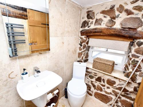 a bathroom with a toilet and a sink at 1 Bed in Ravenglass 94503 in Ravenglass