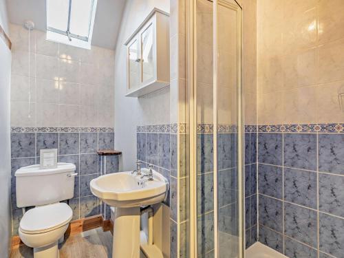 Temple Grafton的住宿－2 Bed in Bidford-on-Avon 94332，浴室配有卫生间、盥洗盆和淋浴。