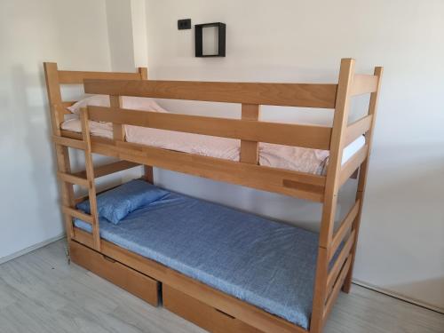 a bunk bed in a room with a bunk bed in a room at Bgd Downtown Hostel in Belgrade