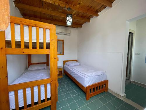 達哈布的住宿－Auski Hostel Dahab，带梯子的客房内的两张双层床