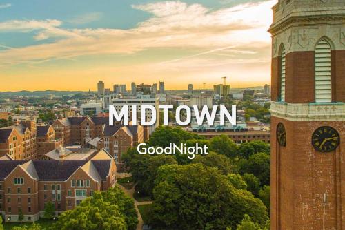 a clock tower with the words midtown goodnight on it at Lofts at 30th - 2 Top Floor Units in Nashville