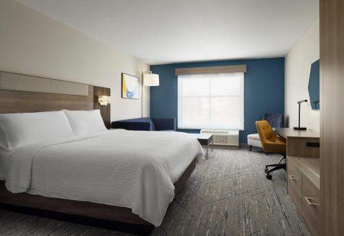 a hotel room with a large bed and a desk at Holiday Inn Express - Jackson - Ridgeland by IHG in Ridgeland