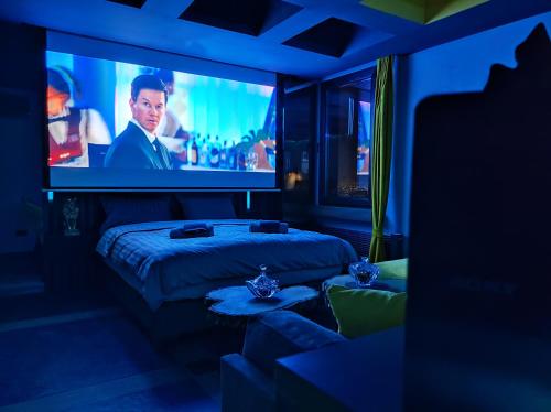 TV a/nebo společenská místnost v ubytování Private Spa Penthouse