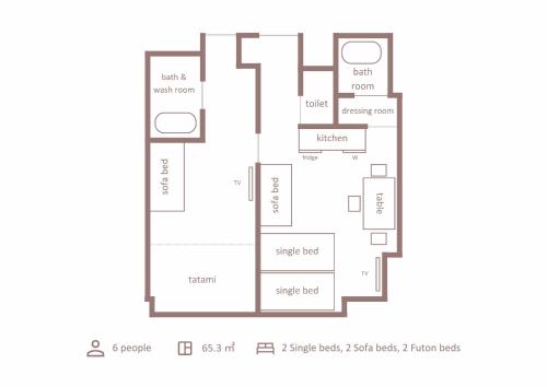 a floor plan of a house at Minn Kanazawa in Kanazawa