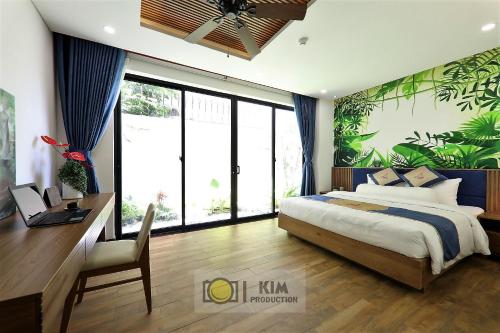 Ένα ή περισσότερα κρεβάτια σε δωμάτιο στο Animor Green Home Villa Da Nang
