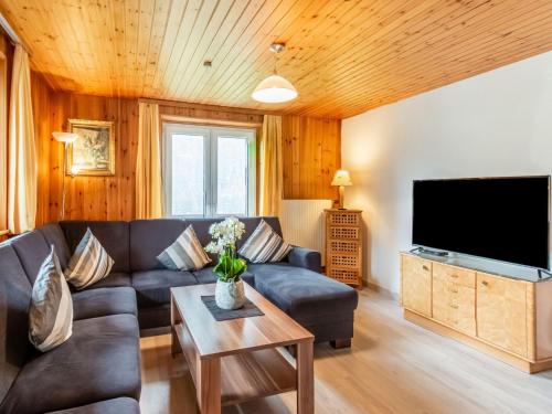 Televisyen dan/atau pusat hiburan di Modern Apartment in Sankt Gallenkirch with Balcony