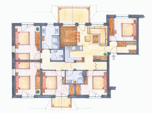 Bố cục Appartements neben der Gondelbahn - Haus Nord