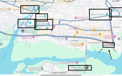 a map of the city of philadelphia with landmarks at Imperio Homestay Private Bathtub-FreeParking & Wifi in Melaka