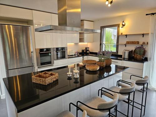 A kitchen or kitchenette at Villa d'exception M54 Vouvray à 2H au sud de Paris proche Amboise Chenonceau Chambord
