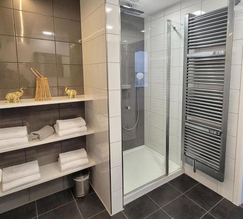 Ένα μπάνιο στο Ferienhaus Sky Grundbelegung 4 Pers