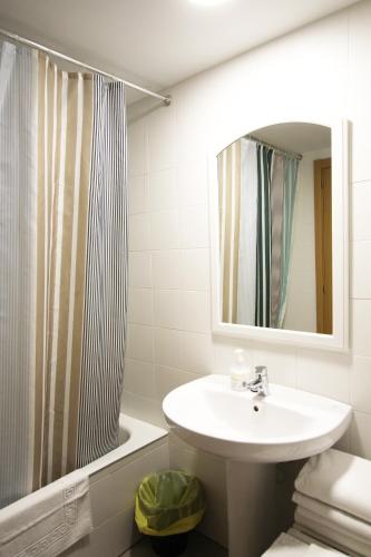 a bathroom with a sink and a shower at Apartamento Labegain 3 in Sestao