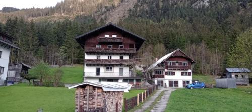 a large house in the middle of a field at CasaRoberto Apartment 1 in Gosau