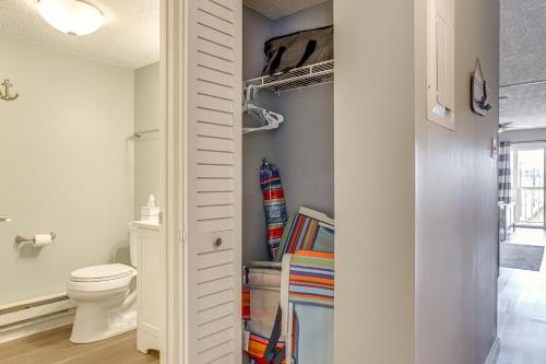 a bathroom with a toilet and a closet at Ocean City Studio - Steps to Boardwalk and Beach! in Ocean City