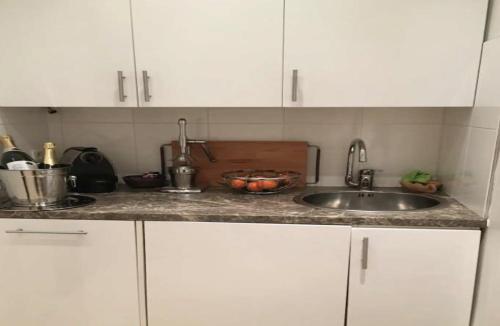 cocina con fregadero y encimera en CENTRAL 1BR IN CANNES, en Cannes