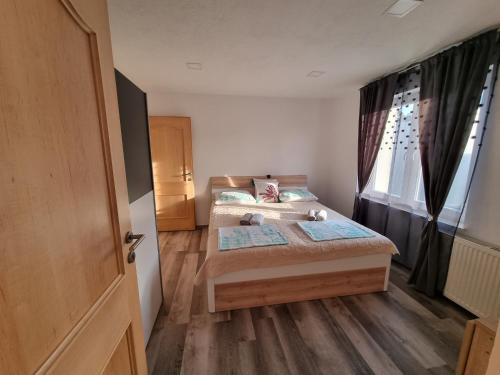 a bedroom with two beds and a window at Apartments Jasko in Ig