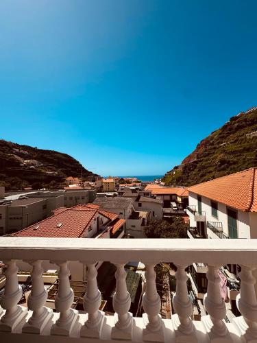 a view of a city from the balcony of a building at VALE MAR Guest in Ribeira Brava