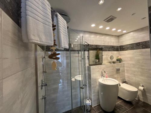 Koupelna v ubytování Holidayhaus Lütsche