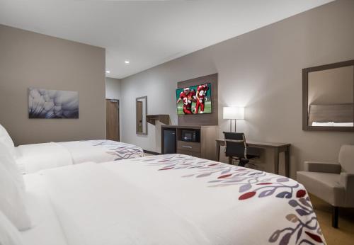 Llit o llits en una habitació de Red Roof Inn Lancaster, TX