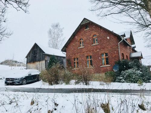 Landhaus Vogtland v zime