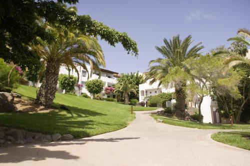 a driveway with palm trees and houses at ROBINSON ESQUINZO PLAYA - All Inclusive in Morro del Jable