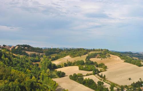 an aerial view of fields and trees on a hill at Amazing Apartment In Montefelcino in Montefelcino