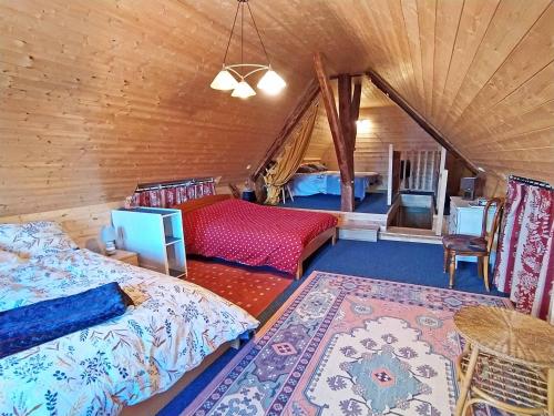 a bedroom with two beds in a room at Chalet Saint-François-Longchamp, 2 pièces, 8 personnes - FR-1-635-139 in Saint-François-Longchamp